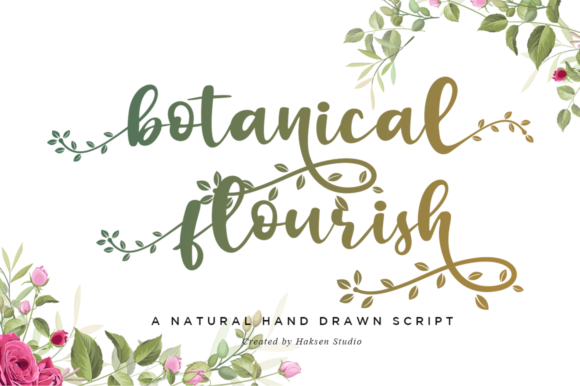 Botanical Flourish Font for Web Design